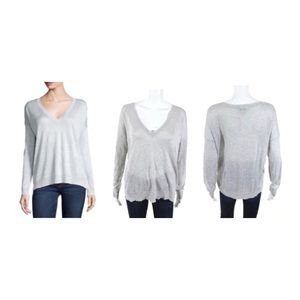 Joie Silver V-Neck Sweater